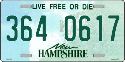 NH license plate 3640617