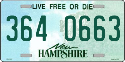 NH license plate 3640663