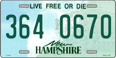 NH license plate 3640670