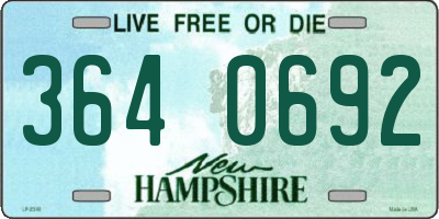 NH license plate 3640692