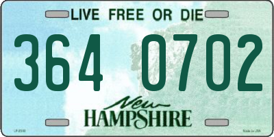 NH license plate 3640702