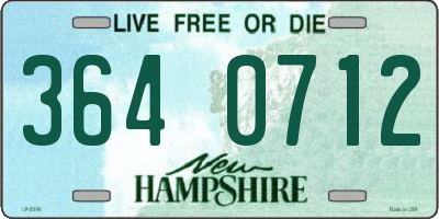 NH license plate 3640712