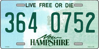 NH license plate 3640752