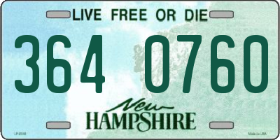NH license plate 3640760