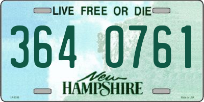 NH license plate 3640761