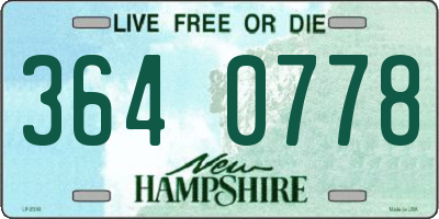 NH license plate 3640778