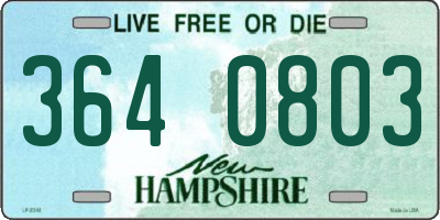 NH license plate 3640803