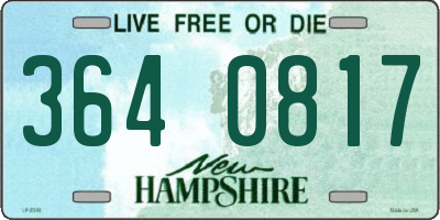 NH license plate 3640817