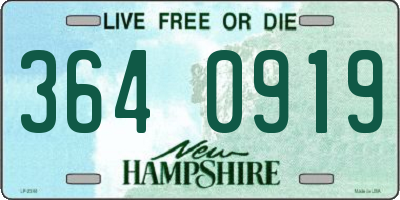 NH license plate 3640919