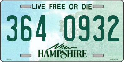 NH license plate 3640932