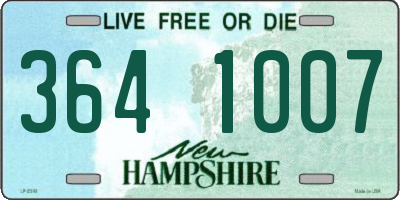 NH license plate 3641007