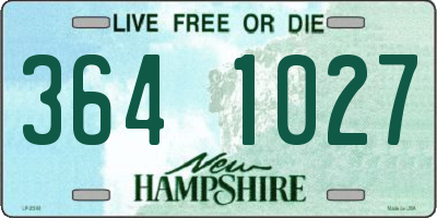 NH license plate 3641027