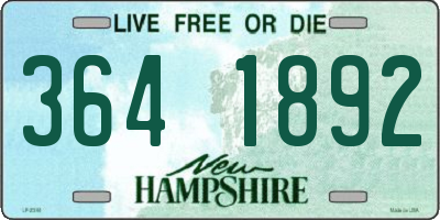 NH license plate 3641892