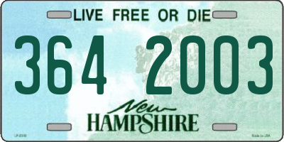 NH license plate 3642003