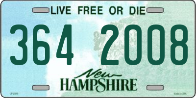 NH license plate 3642008