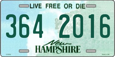 NH license plate 3642016