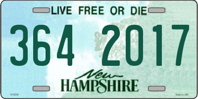 NH license plate 3642017