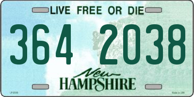 NH license plate 3642038