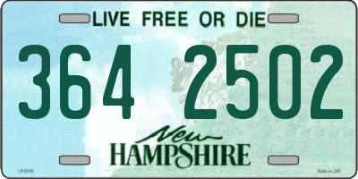 NH license plate 3642502