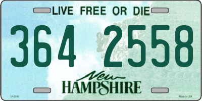 NH license plate 3642558