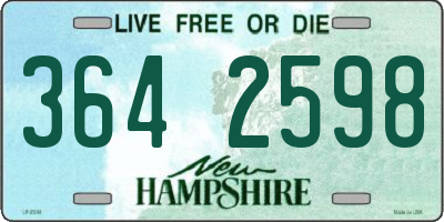 NH license plate 3642598