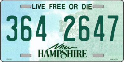 NH license plate 3642647