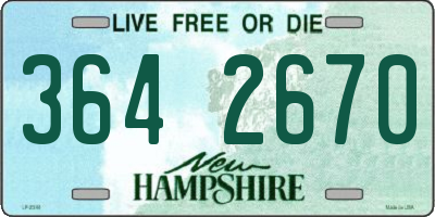NH license plate 3642670