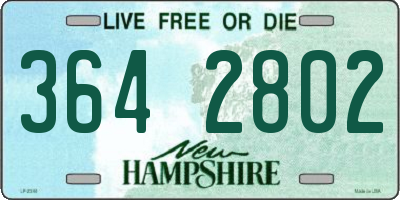 NH license plate 3642802