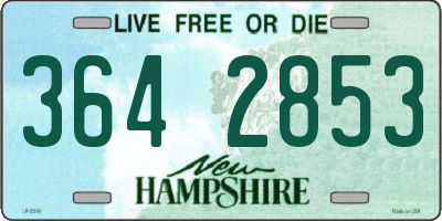 NH license plate 3642853
