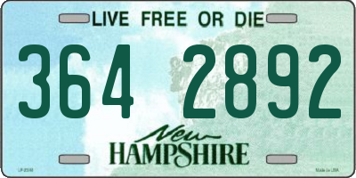 NH license plate 3642892