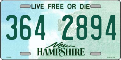 NH license plate 3642894