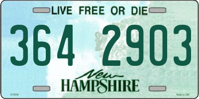 NH license plate 3642903