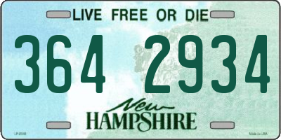 NH license plate 3642934