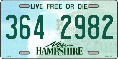 NH license plate 3642982