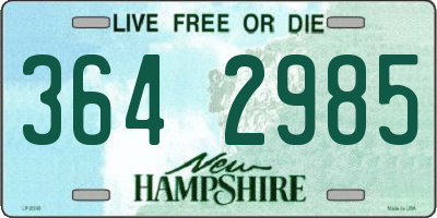 NH license plate 3642985