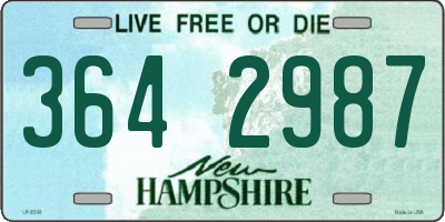 NH license plate 3642987