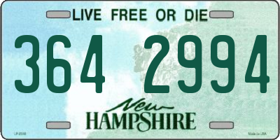 NH license plate 3642994