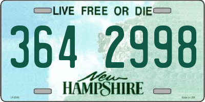 NH license plate 3642998