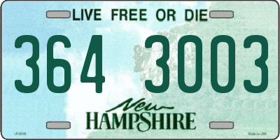 NH license plate 3643003