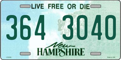 NH license plate 3643040