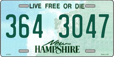 NH license plate 3643047
