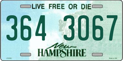 NH license plate 3643067