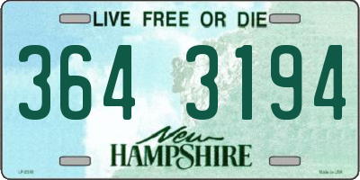 NH license plate 3643194