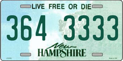NH license plate 3643333