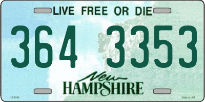 NH license plate 3643353