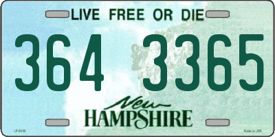 NH license plate 3643365