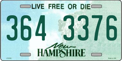 NH license plate 3643376