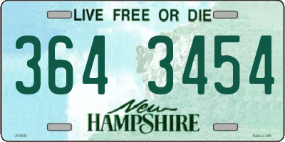 NH license plate 3643454