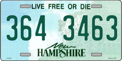 NH license plate 3643463