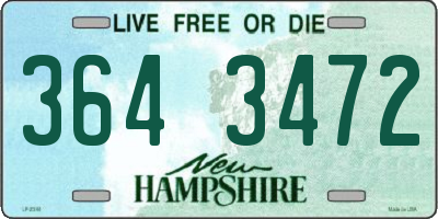 NH license plate 3643472